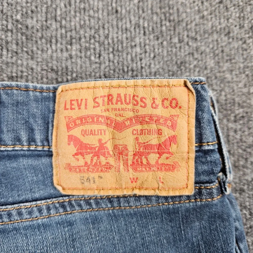 Levis 541 Jeans Men's 42x36 Athletic Taper Dark Wash Stretch Denim Casual Blue